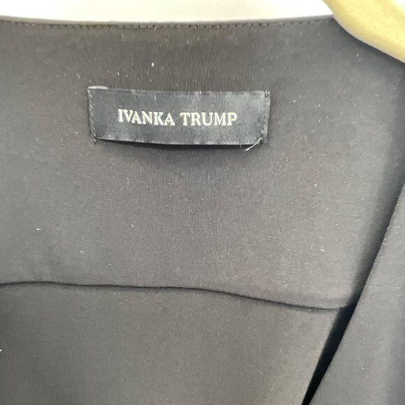 Ivanka Trump Large Black Open-Front Cardigan Jacket Zipper Pockets - Picture 3 of 6